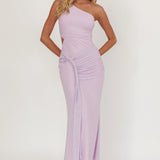 Luli One-Shoulder Cut-Out Maxi Dress Lilac