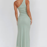 Luli One-Shoulder Cut-Out Maxi Dress Sage