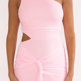 Luli One-Shoulder Cut-Out Maxi Dress Pink