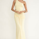 Luli One-Shoulder Cut-Out Maxi Dress Yellow