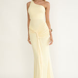 Luli One-Shoulder Cut-Out Maxi Dress Yellow