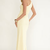 Luli One-Shoulder Cut-Out Maxi Dress Yellow