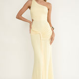Luli One-Shoulder Cut-Out Maxi Dress Yellow