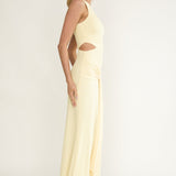 Luli One-Shoulder Cut-Out Maxi Dress Yellow