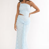 Luli One-Shoulder Cut-Out Maxi Dress Textured Light Blue