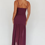 Floating Waist Sash Maxi Dress Plum