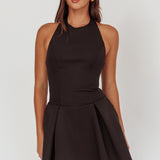 Hype Girl Box Pleat Mini Dress Black