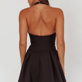 Hype Girl Box Pleat Mini Dress Black