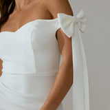 Have Faith Off-Shoulder Bow Sleeve Maxi Dress White