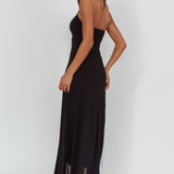 Lira Contrast Halter Maxi Dress Black/White