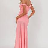 Treasure Sheer Hem Maxi Dress Pink