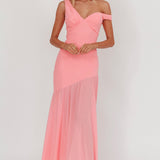 Treasure Sheer Hem Maxi Dress Pink