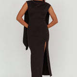 Looks Of Love Shoulder Sash Maxi Dress Black