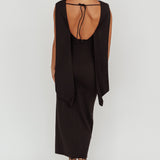 Looks Of Love Shoulder Sash Maxi Dress Black