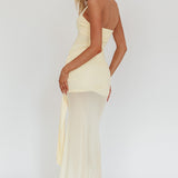 Rebekkah Halterneck Side Sash Maxi Dress Butter