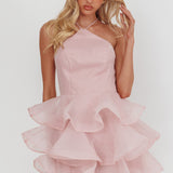 Kiera Layered Ruffle Strappy Mini Dress Pink