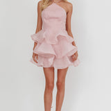 Kiera Layered Ruffle Strappy Mini Dress Pink