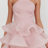 Kiera Layered Ruffle Strappy Mini Dress Pink