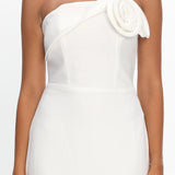 Amellia Off-Shoulder Rosette Maxi Dress White