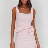 Goldy Rose Waist Decoration Mini Dress Pink
