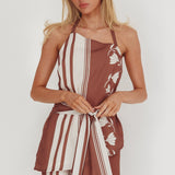 Eniola Asymmetric Neckline Halter Top Palma