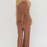 Eniola Drawstring Pants Chocolate