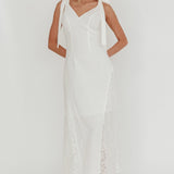 Lead Me On Lace Panel Maxi Dress White