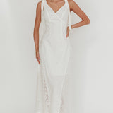 Lead Me On Lace Panel Maxi Dress White