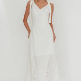 Lead Me On Lace Panel Maxi Dress White