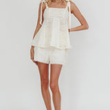 Baybreeze Tied Shoulder Top White