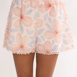 Baybreeze Lace Applique Shorts Floral