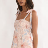 Baybreeze Tied Shoulder Top Floral