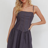 Jorena A-Line Mini Dress Graphite