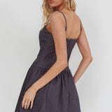 Jorena A-Line Mini Dress Graphite