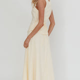 Morning Lights Godet Maxi Skirt Cream