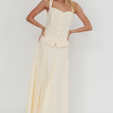 Morning Lights Godet Maxi Skirt Cream
