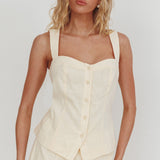 Morning Lights Button Up Top Cream
