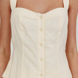 Morning Lights Button Up Top Cream