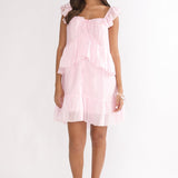 Loving Life Frill Trim Mini Dress Pink