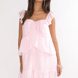 Loving Life Frill Trim Mini Dress Pink