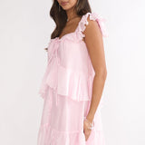 Loving Life Frill Trim Mini Dress Pink