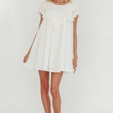 Sunshine Weekend Frill Trim Babydoll Mini Dress White