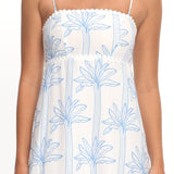 Patty Lace Trim Maxi Dress Palms White/Blue