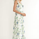 Hanalei Off-Shoulder Tied Bust Maxi Dress Floral White