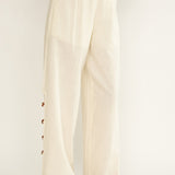 Dahlise Bead Trim Pants Cream