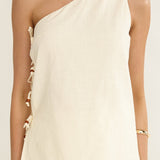 Dahlise One-Shoulder Side Tie Top Cream