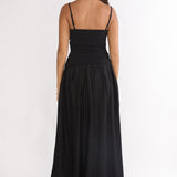Tobi Square Neck A-Line Maxi Dress Black
