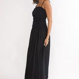 Tobi Square Neck A-Line Maxi Dress Black