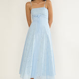 Shaye Embroidery Insert Maxi Dress Blue