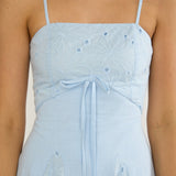 Shaye Embroidery Insert Maxi Dress Blue